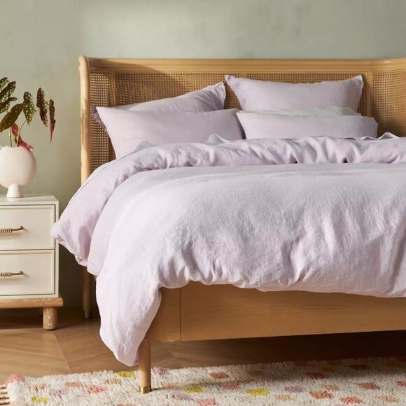 Anthropologie Other - Anthropologie washed linen duvet cover lilac